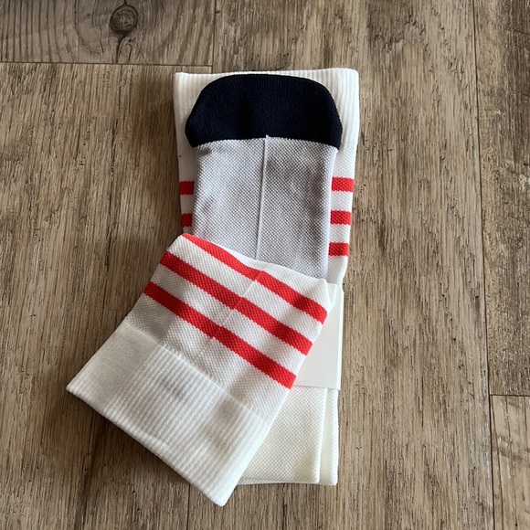 NWT Comrad White/Bright Red Varsity Compression Socks. - Picture 2 of 4